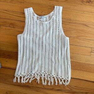 Madewell Cream Crochet Knit Top